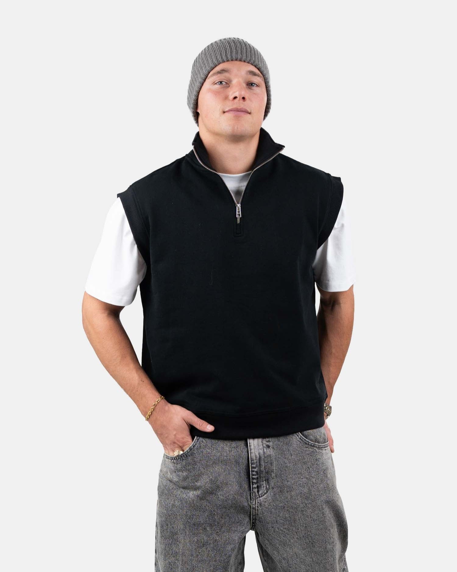 Vest with half zip Sort | Skagen - clothing.dk